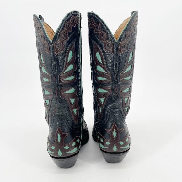 Old Gringo Black Brown Turquoise Monarca Butterfly Western Cowgirl Boot size 7 - Picture 7 of 12